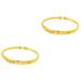 Zerodeko 2 Pcs Cuff Bangle Friend Bracelet Gifts Open Bangle Gold Women Bracelet Open Bracelets Golden Bangle Bracelet Open Gold Cuff Kids Bracelet Golden Bracelet Miss Personality Jewelry 5.8X0.6CMx2pcs As Shownx2pcs