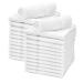 SOFT TEXTILES Cotton Washcloths Set - 100% Ring Spun Cotton Premium Quality Flannel Face Cloths Highly Absorbent and Soft Feel Fingertip Towels (12 Pack White)