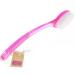 Pink bath brush transparent light pink robust plastic sauna brush with long handle