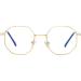Polygon Blue Light Blocking Glasses for Men & Women - Retro Octagon Metal Frame Non-Prescription Computer Eyeglasses A1 Gold 50mm - Buy Online on GoSupps.com