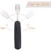 Forzaddik Adaptive Utensils Set - Open Handle Design for Arthritis, Disabled, Elderly - Black - Buy Online on GoSupps.com