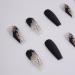 Xerling Black Gothic False Nails - Butterfly Gold Glitter Charms Rhinestones Matte Coffin Press On Nails for Women & Girls - 24 Pcs (Pattern D - Buy Online on GoSupps.com