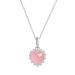 DNCG Quartz Healing Crystal Necklace Natural Pink Crystal Healing Crystals Necklace Heart Pendant Necklaces Quartz Jewelry for Womens Girls Ladies Crystal Point Pendant Necklace