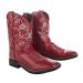 TuffRider Children's Fire Red Floral Western Boot 11 Red