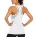 ICTIVE Workout Tank Tops for Women Loose fit Yoga Tops for Women Mesh Racerback Tank Tops Open Back Muscle Tank Medium White