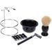 Buy Lefeda Simply Men's Razor Brush Set - Professional Beard Grooming Kit with Shell Stand & Holder | 9.7x14.5cm Silver - Perfect Mustache & Shaving Tool - Buy Online on GoSupps.com