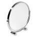 Home Basics Heavy Duty Chrome Plated Steel  Cosmetic Make-up Bathroom Round Mirror  Silver