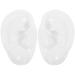 POPETPOP Silicone Ear Model Soft Earmold Ear Displays for Earrings Acupuncture Jewelry Audio Music Recording Study Practice Teaching Tool Props (White)