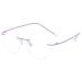 Abetos reading glasses Roundless blue light filter titanium reading glasses women men men borderless light metal round fashion computer reading aid visual aid with flexible hinges purie 3.0 x