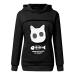Womens Hoodies Casual Animal Pouch Hood Pullover Carry Cat Long Sleeve Slim Tops Graphic Printing Loose Blouse Black