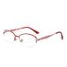 Zukky anti-blue lighting glasses for women exquisite hollow bracket oval metal-neck-frame computer reading glasses AM23 (color: red size: 4x)