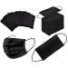 100pcs Black Disposable Face Masks - 3 Layer Non-Woven, Soft Elastic Earloop - Buy Online on GoSupps.com