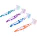 Denture Care Brush Set - 4 Pcs Double Bristle Head Brushes for False Teeth Cleaning - Portable Denture Cleaner - (4 Colors) - Buy Online on GoSupps.com