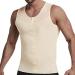 GSKS Compression Shirts for Men Body Shaper Slimming Shirts Shapewear with Zipper Style A--nude Large