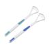 Qingshangmmm 2 pieces of tongue cleaner scraper removes bacteria from the tongue eliminates bad breath fresh breath and better oral health for children adults - 18 cm (L) (white -2Pcs)