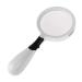 LED Light Illumination Magnifying Glass Elderly Children's Gift HD Handheld Large Lens 90MM White Made in China