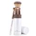 Vegan Makeup Brush Set - Luvia Travel Set Macchiato | 5 Cosmetic Brushes & Storage | Schwaz - White/Macchiato - Buy Online on GoSupps.com