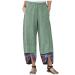 Apendorf Linen Pants for Women Dressy Casual Summer Trousers Cotton Linen Elastic Waist Beach Pants Loose Wide Leg Slacks 2-green Medium