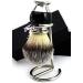 Premium Synthetic Hair Razor Brush & Stainless Steel Stand - Perfect for Men's Skin - Buy Online on GoSupps.com