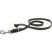 Copcopet - Dog leash black made of premium cowhide - soft drag line for dogs with chromic carabiner - braided fat leather line without hand loop - dog accessories made in Germany (2.20m x 8mm) 2.20 m x 8 mm black