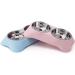 Angeer Double Dog Bowl Stainless Steel Double Bowl Anti-slip Anti-spill And Removable (S Pink) S Pink - Buy Online on GoSupps.com
