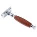 Razor with wooden handle double edge for mustache 12.5 x 4.5 x 2.5 cm brown Brown 12.5 x 4.5 x 2.5 cm