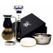 5 Pc Mens Shaving Kit 5 Edge Razor with Silver Tip Badger Hair Shaving Brush Stand Soap and Bowl Perfect Set for Men