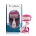 Aveline Women's Razor with 6-Blade Lubricated Cartridge - Multi-Grip Handle for Sensitive Skin with Lubricating Stip 1 Count (Pack of 1)