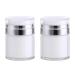 FRCOLOR 2pcs Press Cream Jar Lotion Jars with Lids Empty Lotion Jars Airless Lotion Bottle Plastic Lotion Pump Jar Pressure Pump Pp White