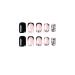 Zebra Design French Tip Square Press On Nails with Rhinestones - Medium Length False Nails for Women & Girls | Acrylic Full Cover Stick On Nails - Style 5 - Buy Online on GoSupps.com