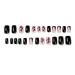 24 PCS Black Snake Pattern Medium Press on Nails with Glue - Hypotenuse French Tip False Nails for Women - Square Stick on Artificial Acrylic Nails - Buy Online on GoSupps.com