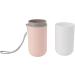 Travel Toothbrush Cup Case Minimalist Plastic Holder for Business Trips | White & Pink - Buy Online on GoSupps.com