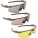 Hdlsina Tactical Eyewear Anti Fog Shooting Safety Glasses for Men Unisex Military Grade Safety Sunglasses Set of 3 Khaki