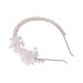 Didiseaon Pearl Flower Headband Wedding Hair Accessory Women Headband Flower Hair Ornament Flower Head Band Head Band for Bride Delicate Pearls Headband Bride Headband Wedding Decor