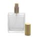 Kosmetex empty square glass bottle 100 ml with gold. Perfume atomizer gold
