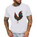 BEUU Mens Short Sleeve T-Shirts, 2022 New Summer Cock Print Crewneck T Shirt Casual Loose Fashion Workout Gym Tee Tops 159- White XX-Large