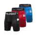 ABTIOYLLZ 3 Pack Compression Shorts for Men Spandex Running Workout Athletic Baselayer Underwear Shorts Pocket 3 Pack #Black+red+blue#84 Large