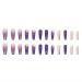 Foccna Purple Butterfly Press on Nails - 24pcs Long Bling Rhinestone False Nail Tips for Women and Girls - Buy Online on GoSupps.com