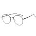 Metal Frame Retro Glass Frame Flat Mirror Decorative Glasses Classic Round Frame Glasses Clear Lens Glasses Color 2
