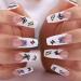 Brishow French Press-On Nails - 24 Pieces White Ballerina Acrylic Nails with Butterfly Design for Women & Girls - International Shipping Available - Buy Online on GoSupps.com