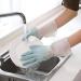 Gloves Transparent White Household Washing Dishes and Clothes Waterproof Plastic Household Cleaning Non Slip Durable high Temperature Resistant Thin Gloves Bicolorblue