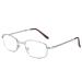 BAFAFA Reading glasses Blue light blocking modern modern frame overexertion of the eyes computer reading/gaming glasses portable (color: silver size: +2.5) +2.5 Silver
