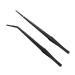 JOCXZI Pack of 2 Aquarium Feeding Tweezers Curved Stainless Steel Curved Tweezers with Anti-Carbon Coating to Prevent Rust Long Reptile Feed Tweezers for Plants Lizards Spiders Snakes (27 cm Black)