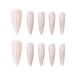 YoYoee Stiletto Luxury False Nails - 24PCS Long Marble & Glitter Acrylic Press-On Nails for Women & Girls - Buy Online on GoSupps.com