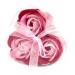 Luxury Pink Soap Roses Set of 3 Romantic Flowers Heart Box. Valentine Day Love Pink Roses Floral Scented. Small Unique Gifts for Her.