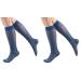 Truform Sheer Compression Stockings 15-20 mmHg Women's Knee High Length 20 Denier Blue 2X-Large (Pack of 2)