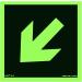 Notlok Safety Work Emergency Exit Sign | Illuminating 15x15 cm | PVC with Foam Adhesive | Compliant with DIN EN ISO 7010 & DIN 67510 | Escape Path Sign with Diagonal Arrow - Buy Online on GoSupps.com