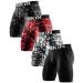 DRSKIN Men's 6 4 3 or 1 Pack Compression Shorts Pants Sports Running Tights Active Baselayer Line (Black+camo-(gray+red+black) 4pack Large