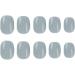 24pcs Short False Nails Stick on Press Removable Glue-on Fake Nails - Grey Blue | Women Girls Nail Art - Buy Online on GoSupps.com