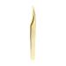 EMEDA Curved Shaped Volume Tweezers For Eyelash Extension Isolation Professional Precision Stainless Steel Golden Lashing Volume Tweezers Tool For Perfectly Aligned Arms Easy To Grip